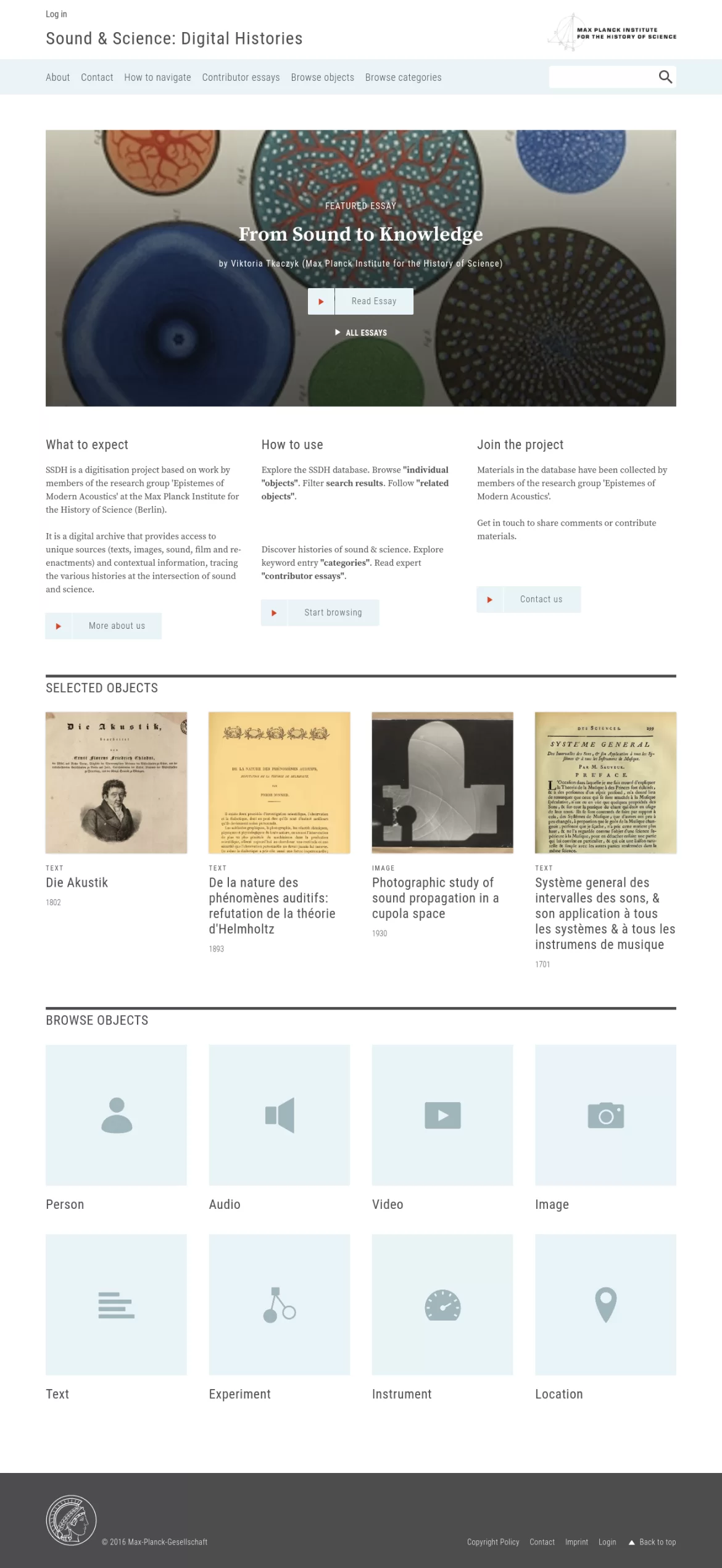 Sound & Science: Digital Histories Home Page