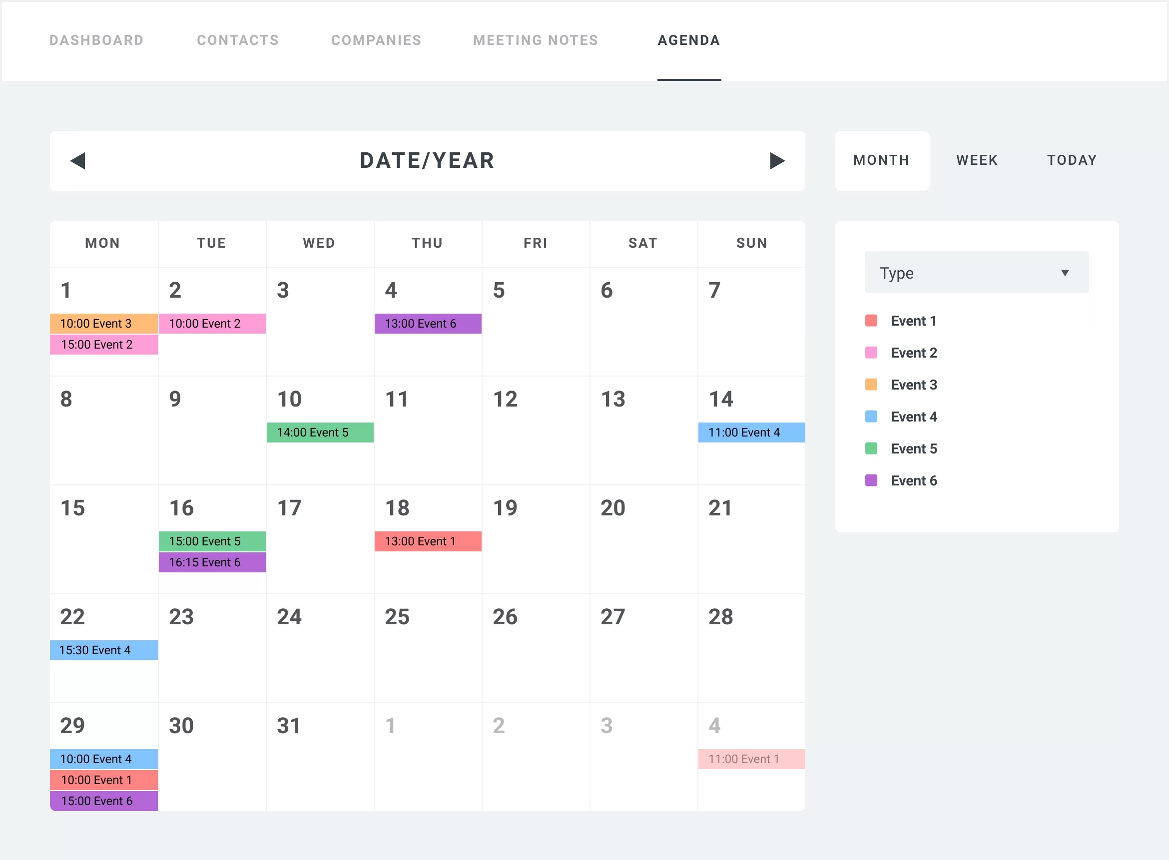 Interactive calendar