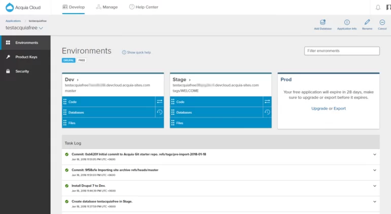 Acquia Cloud isolated environments